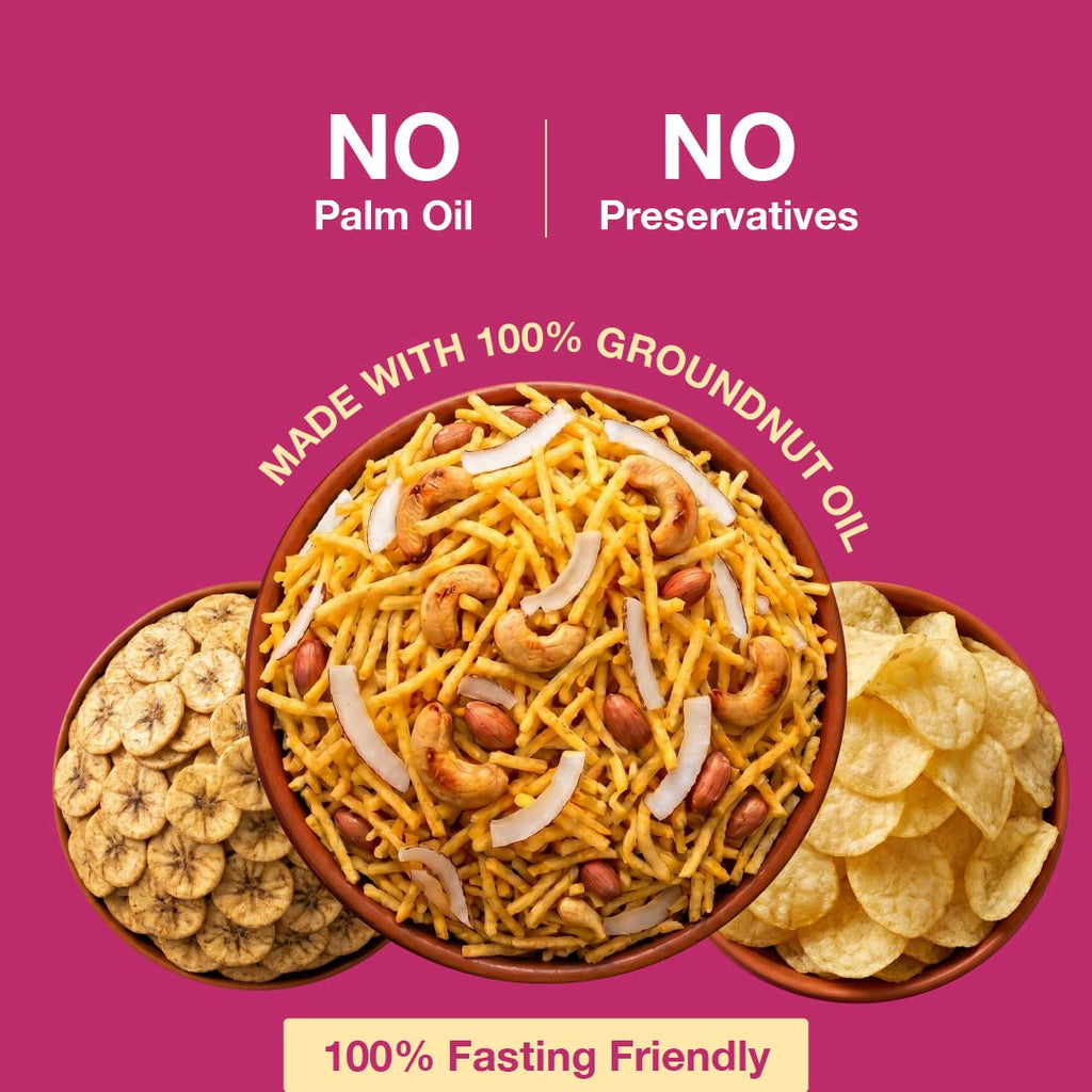 Maha Saver-6 combo- 2x Dry Fruit Falhari Mix 150G, 2x Potato Chips 60G, 2x Pudina Wafers 60g