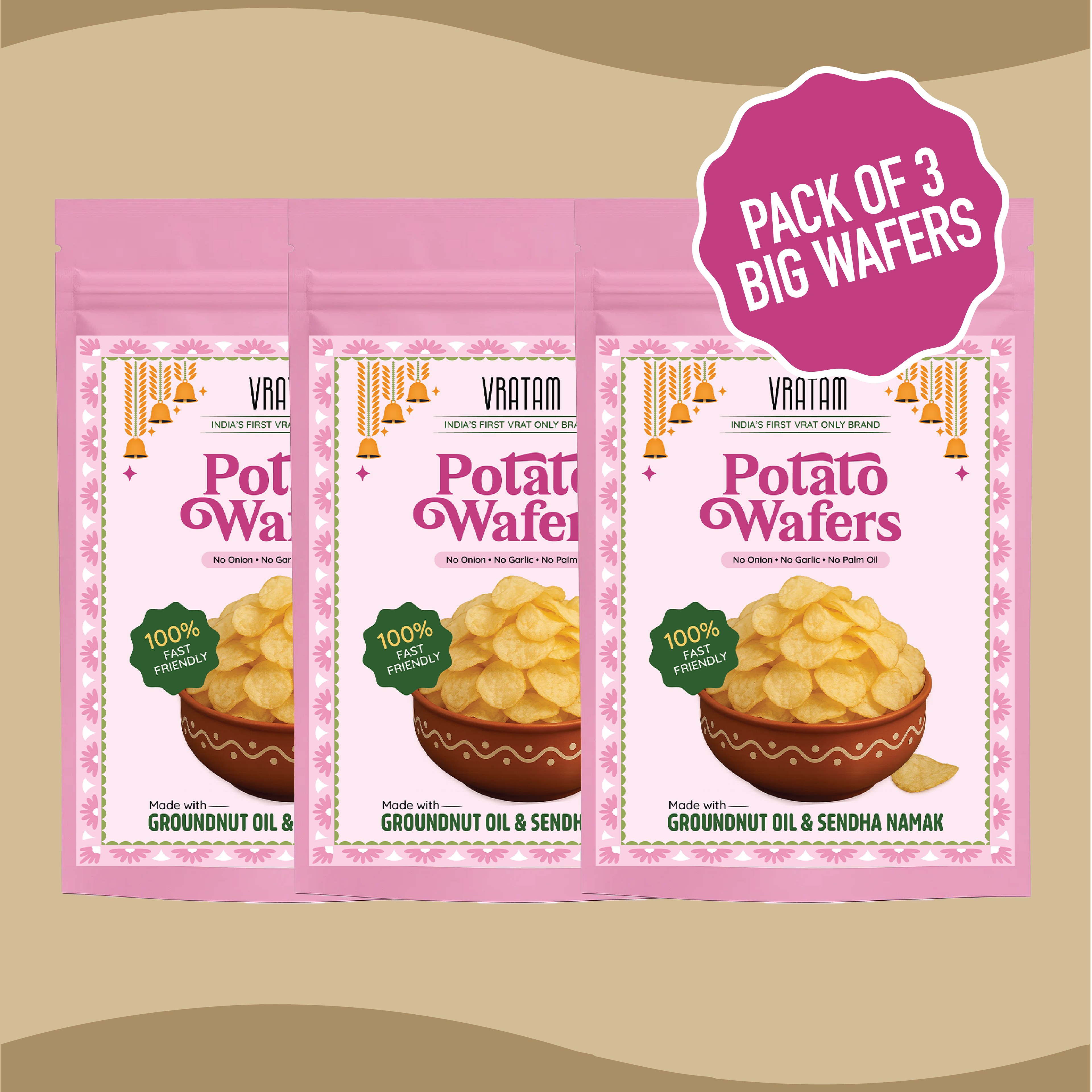 Potato Wafers Family Combo - Pack of 3 (Large) | 110g Each